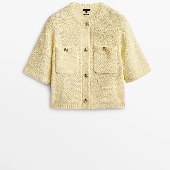 Sold out ❌Massimo Dutti Short sleeve knit cardigan with pockets - Picture 10 of 11